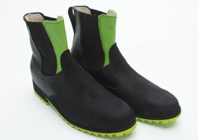 Gummizug-Stiefelette in Glatt- Rauhleder-Kombination